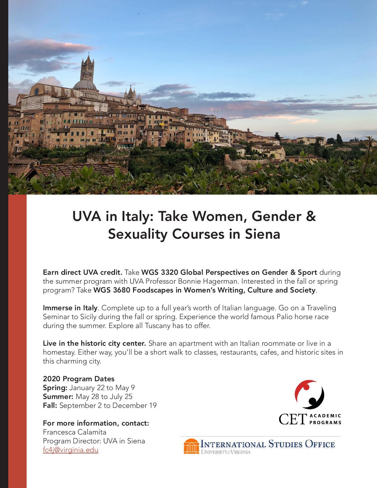 Uva in Italy: Take Women, Gender & Sexuality Courses in Siena