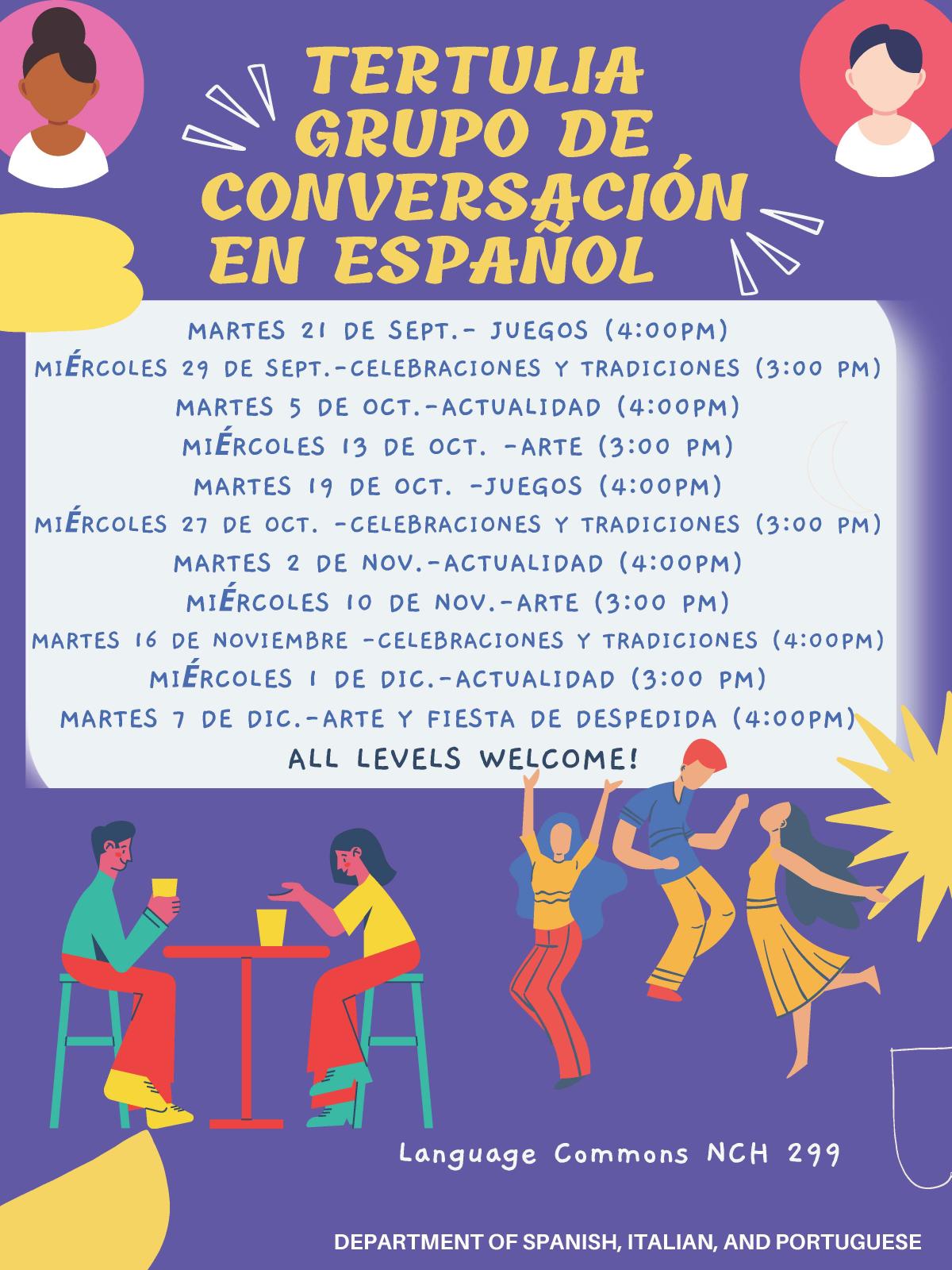 TERTULIA GRUPO DE CONVERSACIÓNEN ESPAÑOL