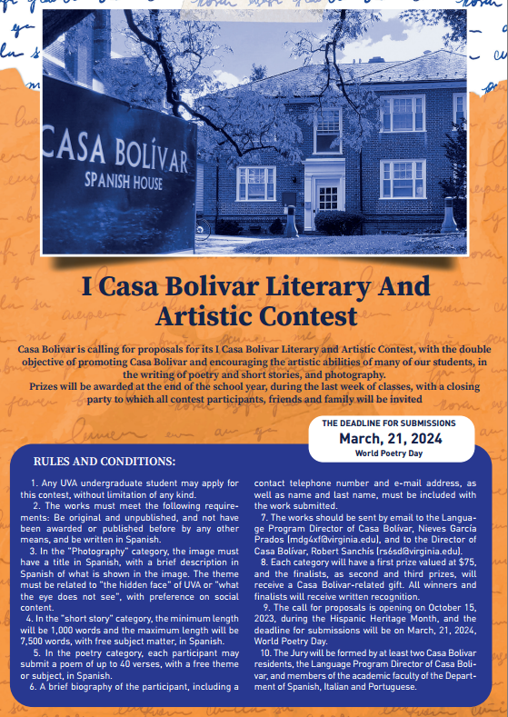 I Casa Bolivar Literary and Artistic Contest